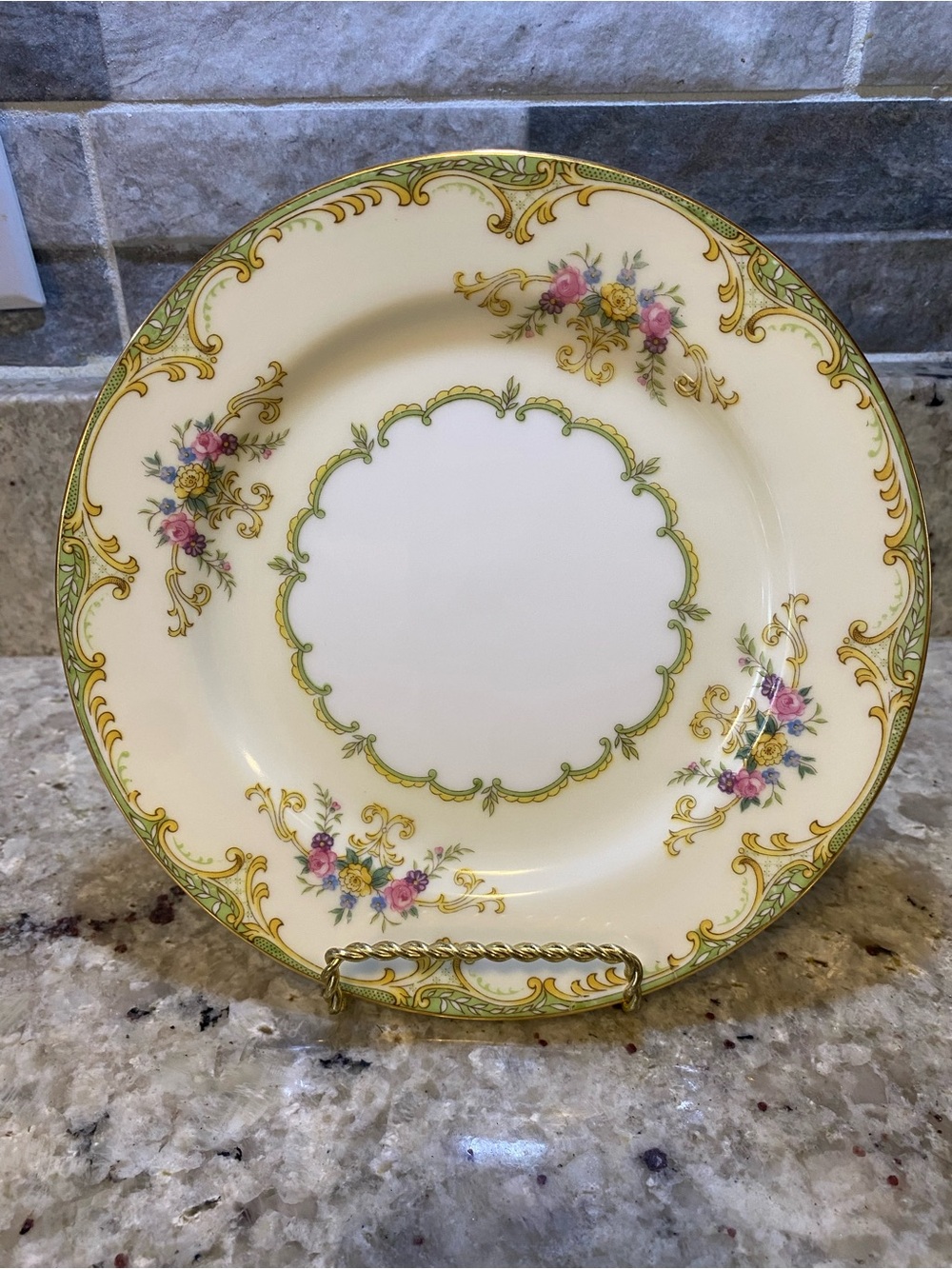 7.5” Noritake Winton Floral Plate Pink , Green , Yellow Floral
